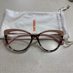 Vooglam Cat Eye Brown Trudie GOP153479 Blue light Blocking Glasses for Women